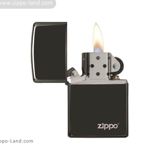 24756zl Classic High Polish Black Zippo Logo 3