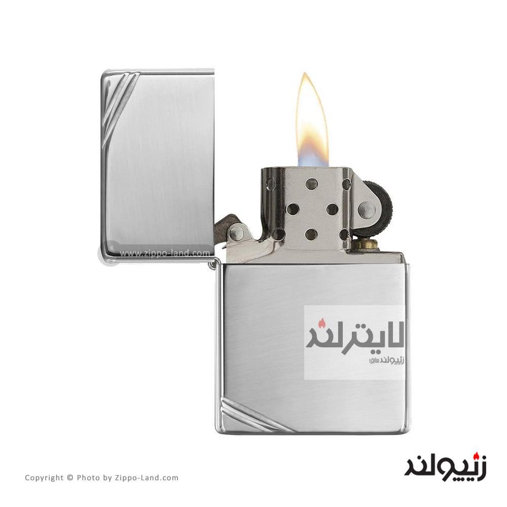 فندک زیپو مدل High Polish Chrome Vintage With Slashes کد 260 2 فندک زیپو مدل High Polish Chrome Vintage With Slashes کد 260 - Image 2