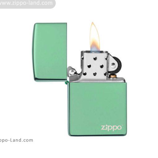 28129zl Classic High Polish Green Zippo Logo 3