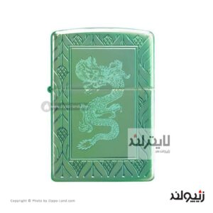 فندک زیپو مدل Armor High Polish Green Elegant Dragon کد 49054