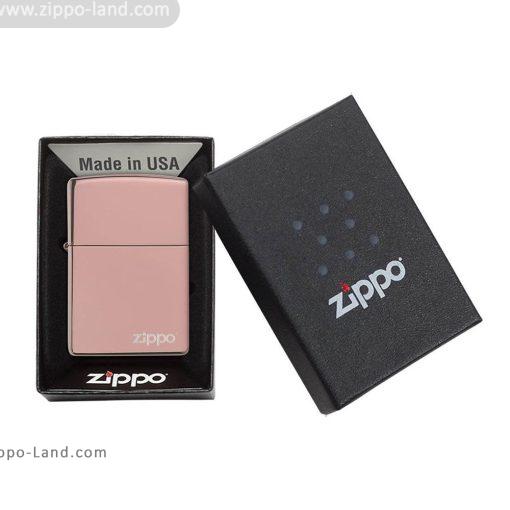 49190zl Classic High Polish Rose Gold Zippo Logo 4