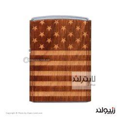 فندک زیپو مدل Woodchuck USA Zippo American Flag Wrap کد 49332