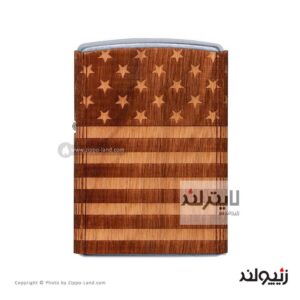 فندک زیپو مدل Woodchuck USA Zippo American Flag Wrap کد 49332