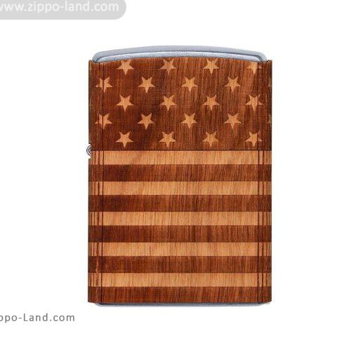 فندک زیپو مدل Woodchuck USA Zippo American Flag Wrap کد 49332