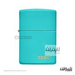 فندک زیپو مدل Classic Flat Turquoise Zippo Logo کد 49454zl