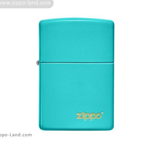 فندک زیپو مدل Classic Flat Turquoise Zippo Logo کد 49454zl