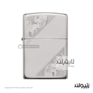 فندک زیپو مدل Sterling Silver Diagonal Filigree Design کد 49479