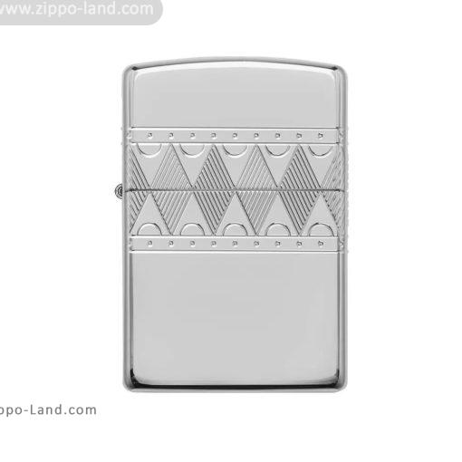 فندک زیپو مدل Armor Sterling Silver Diamond pattern Design کد 49550