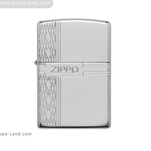 فندک زیپو مدل Armor Sterling Silver Diamond Pattern Design کد 49551