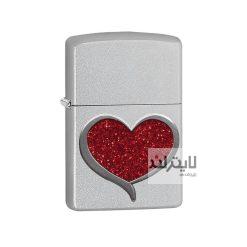 فندک زیپو مدل Glitter Heart Emblem کد 29410