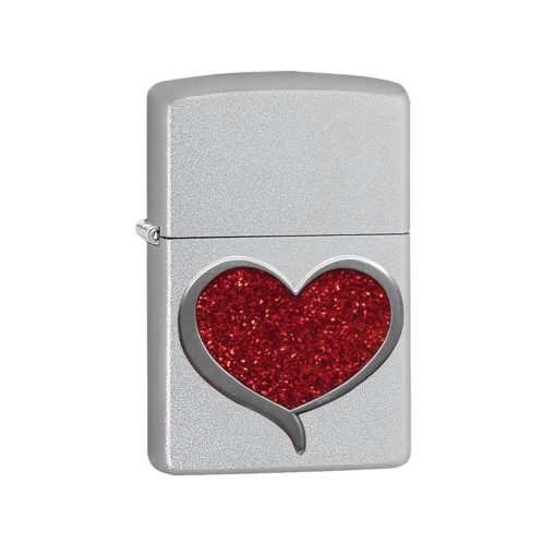 فندک زیپو مدل Glitter Heart Emblem کد 29410
