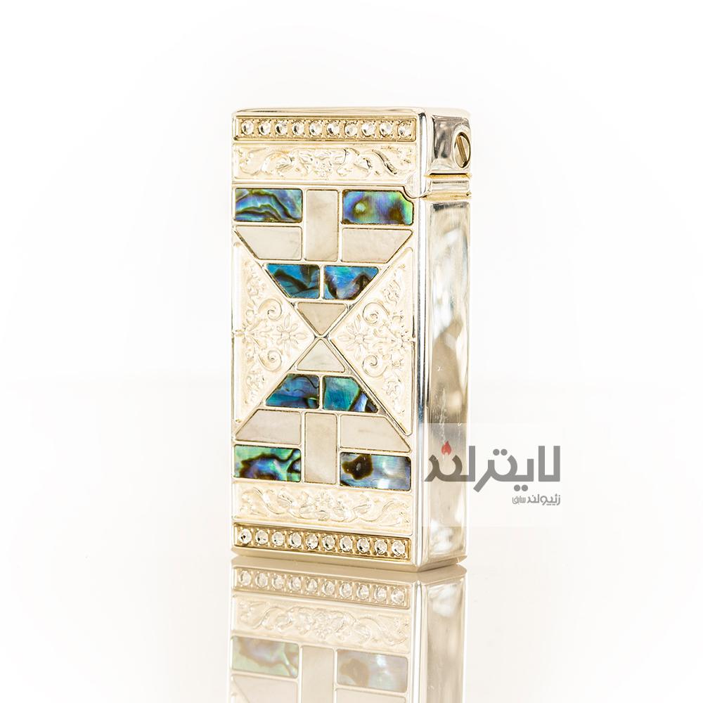 فندک گازی سارومه نقره با روکش صدف طبیعی کد SD1-39 2 فندک گازی سارومه نقره با روکش صدف طبیعی کد SD1-39 - Image 2