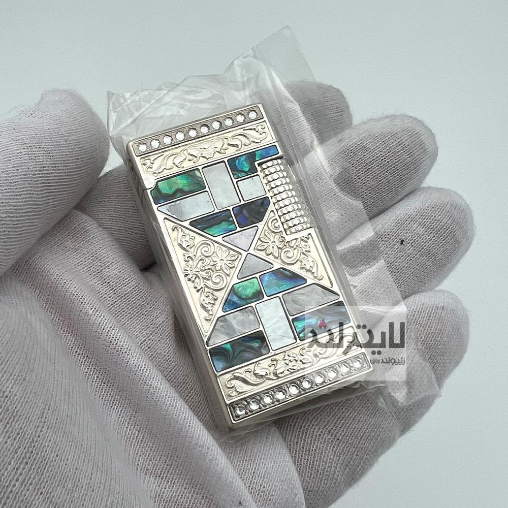 فندک گازی سارومه نقره با روکش صدف طبیعی کد SD1-39 3 فندک گازی سارومه نقره با روکش صدف طبیعی کد SD1-39 - Image 3