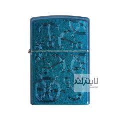 فندک زیپو مدل Iced Nautical Cerulean Blue کد 29251