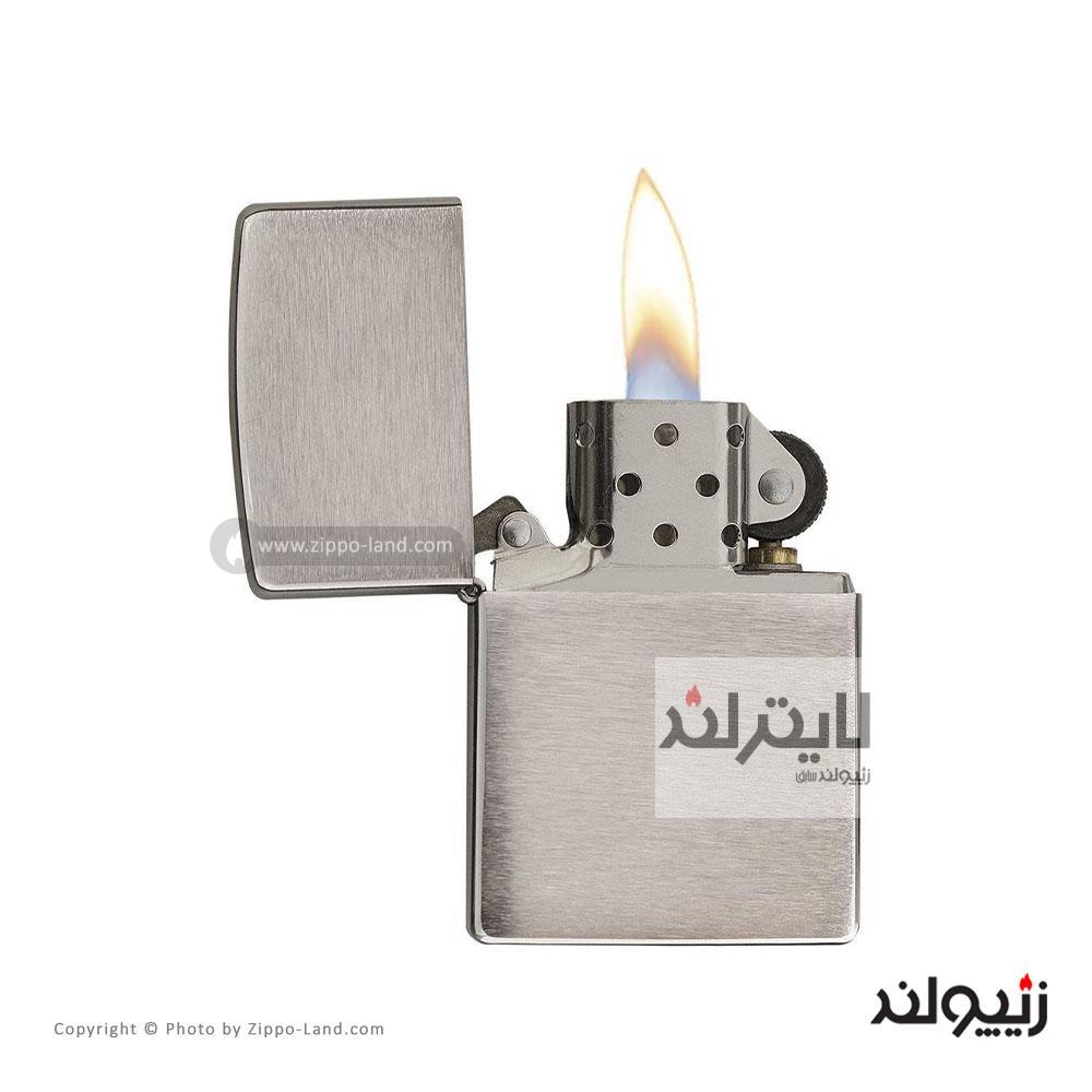 فندک زیپو مدل Brushed Chrome کد 200 2 فندک زیپو مدل Brushed Chrome کد 200 - Image 2