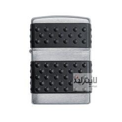 فندک زیپو مدل Black Zip Guard Brushed Chrome کد 200ZP