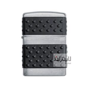 فندک زیپو مدل Black Zip Guard Brushed Chrome کد 200ZP