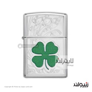 فندک زیپو مدل Clover High Polish Chrome کد 24699