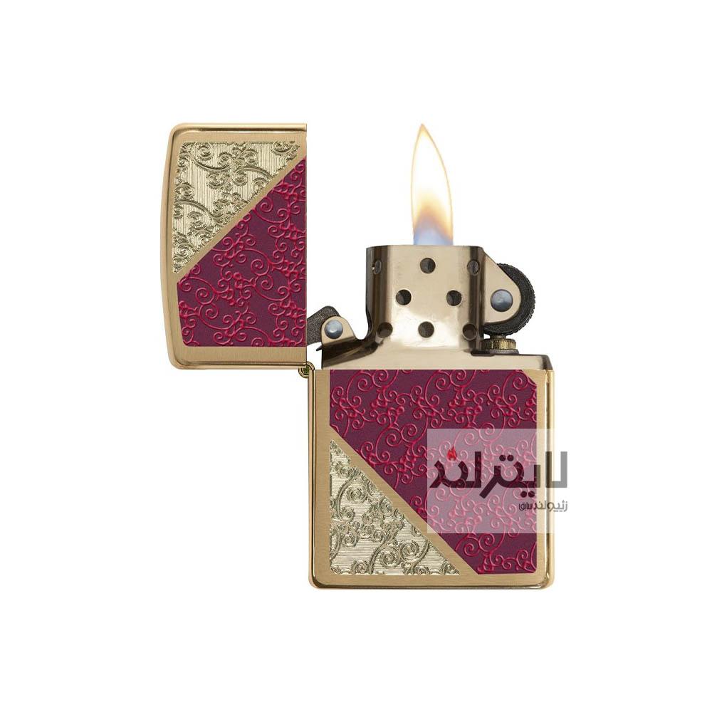 فندک زیپو مدل Brushed Brass Damask کد 28377 2 فندک زیپو مدل Brushed Brass Damask کد 28377 - Image 2