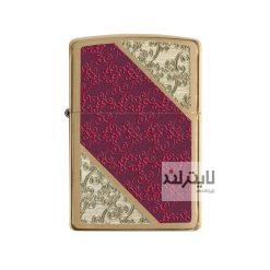فندک زیپو مدل Brushed Brass Damask کد 28377