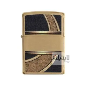 فندک زیپو مدل Gold And Black Brushed Brass کد 28673