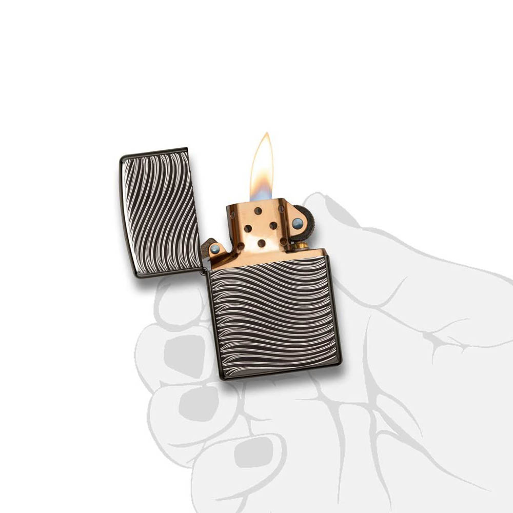 فندک زیپو مدل Armor Waves Deep Carved Black Ice کد 29234 3 فندک زیپو مدل Armor Waves Deep Carved Black Ice کد 29234 - Image 3