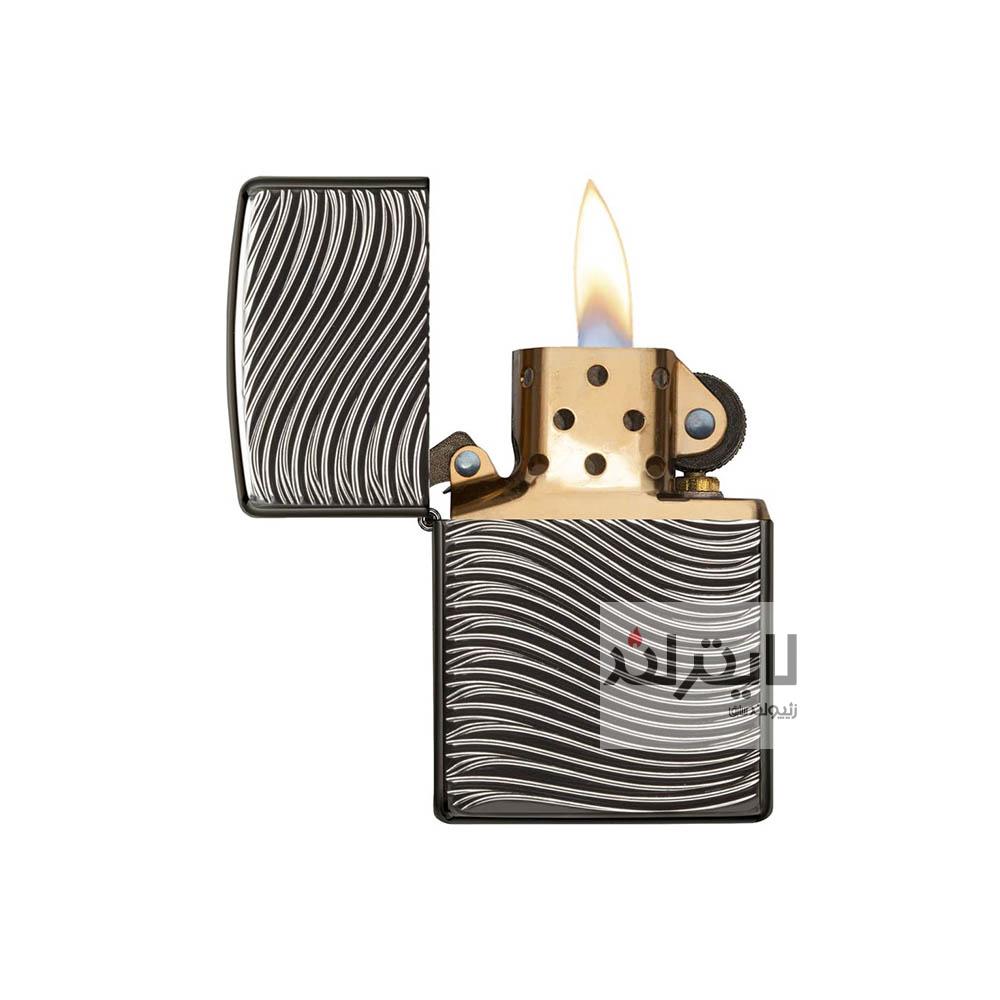 فندک زیپو مدل Armor Waves Deep Carved Black Ice کد 29234 2 فندک زیپو مدل Armor Waves Deep Carved Black Ice کد 29234 - Image 2