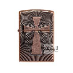فندک زیپو مدل Deep Carve Cross Design کد 49158