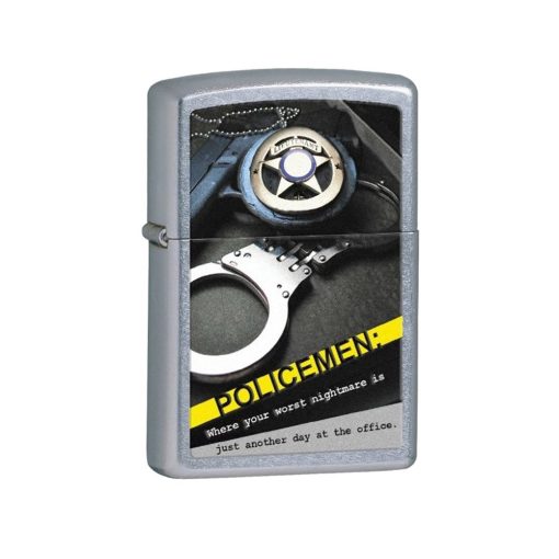 فندک زیپو مدل Police Badge Handcuff، Street Chrome کد 28279