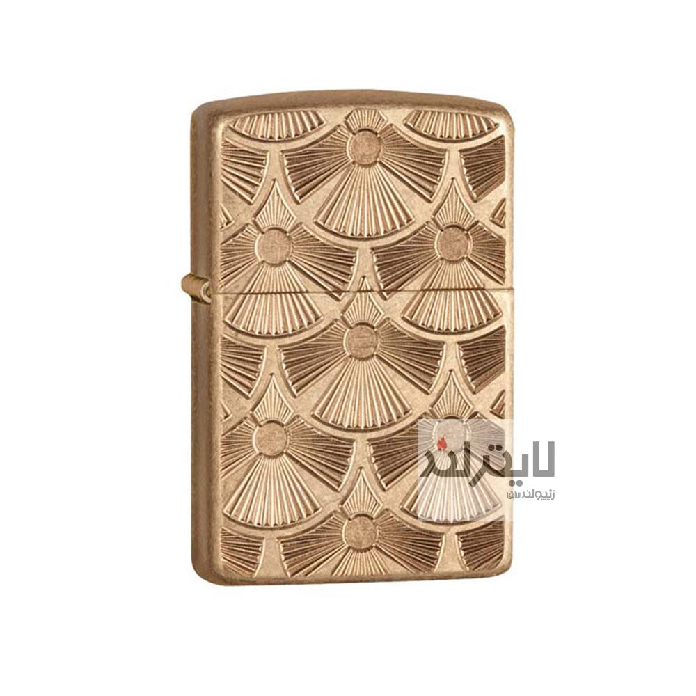 فندک زیپو مدل Armor Fanned Discs Tumbled Brass کد 28541 1 فندک زیپو مدل Armor Fanned Discs Tumbled Brass کد 28541