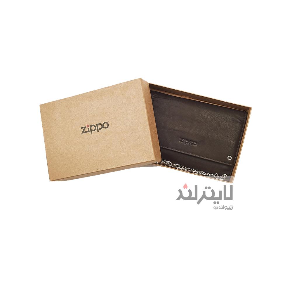 کیف زیپو مدل Mocha Leather Biker Wallet With Metal Chain کد 2005129 2 کیف زیپو مدل Mocha Leather Biker Wallet With Metal Chain کد 2005129 - Image 2
