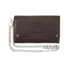 کیف زیپو مدل Mocha Leather Biker Wallet With Metal Chain کد 2005129