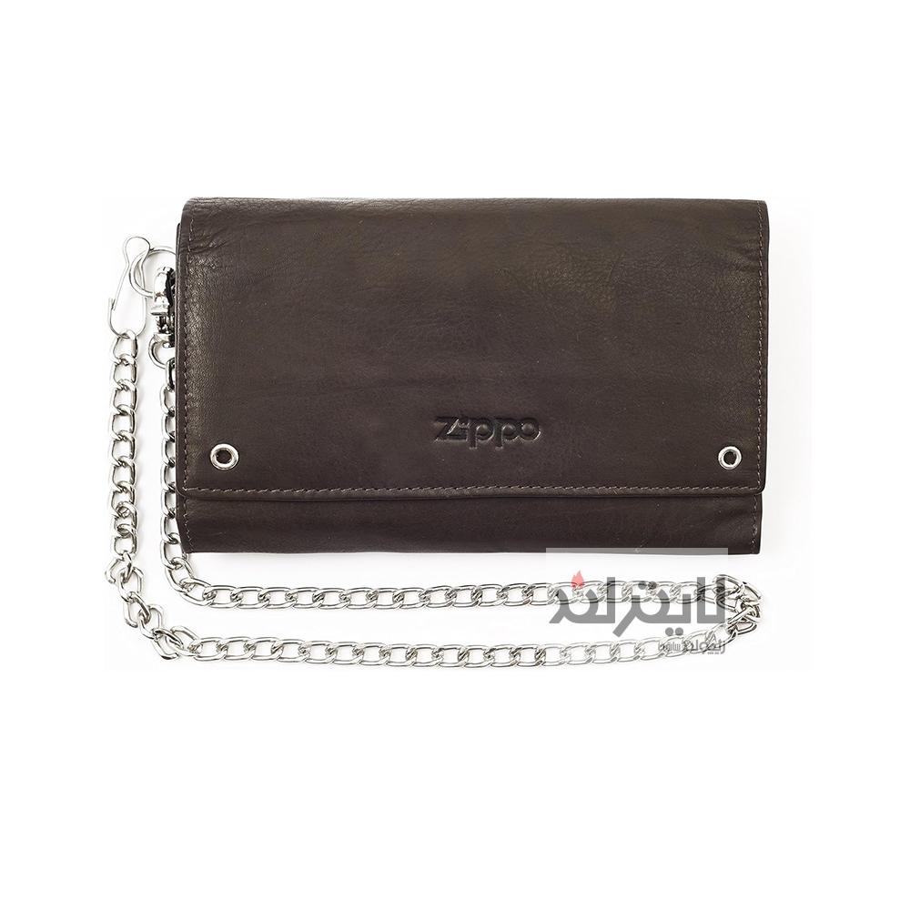کیف زیپو مدل Mocha Leather Biker Wallet With Metal Chain کد 2005129 1 کیف زیپو مدل Mocha Leather Biker Wallet With Metal Chain کد 2005129