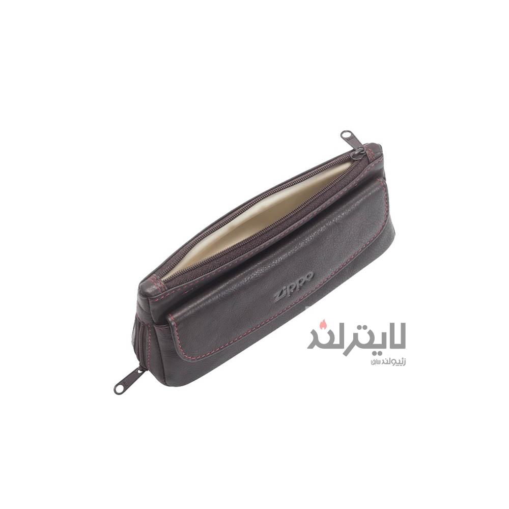 کیف زیپو مدل Brown Leather Pipe Tobacco Pouch کد 2005426 1 کیف زیپو مدل Brown Leather Pipe Tobacco Pouch کد 2005426