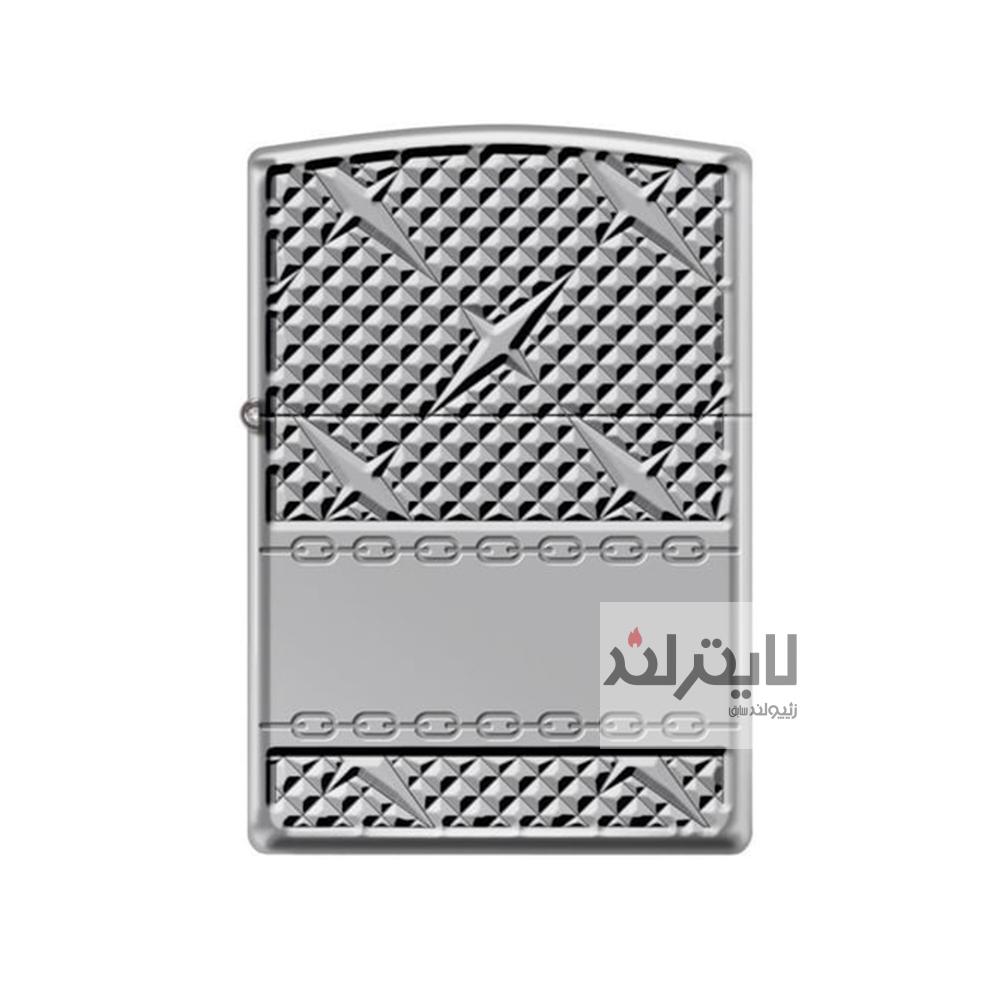 فندک زیپو مدل Armor Diamond Plate Chain Design کد 167 1 فندک زیپو مدل Armor Diamond Plate Chain Design کد 167