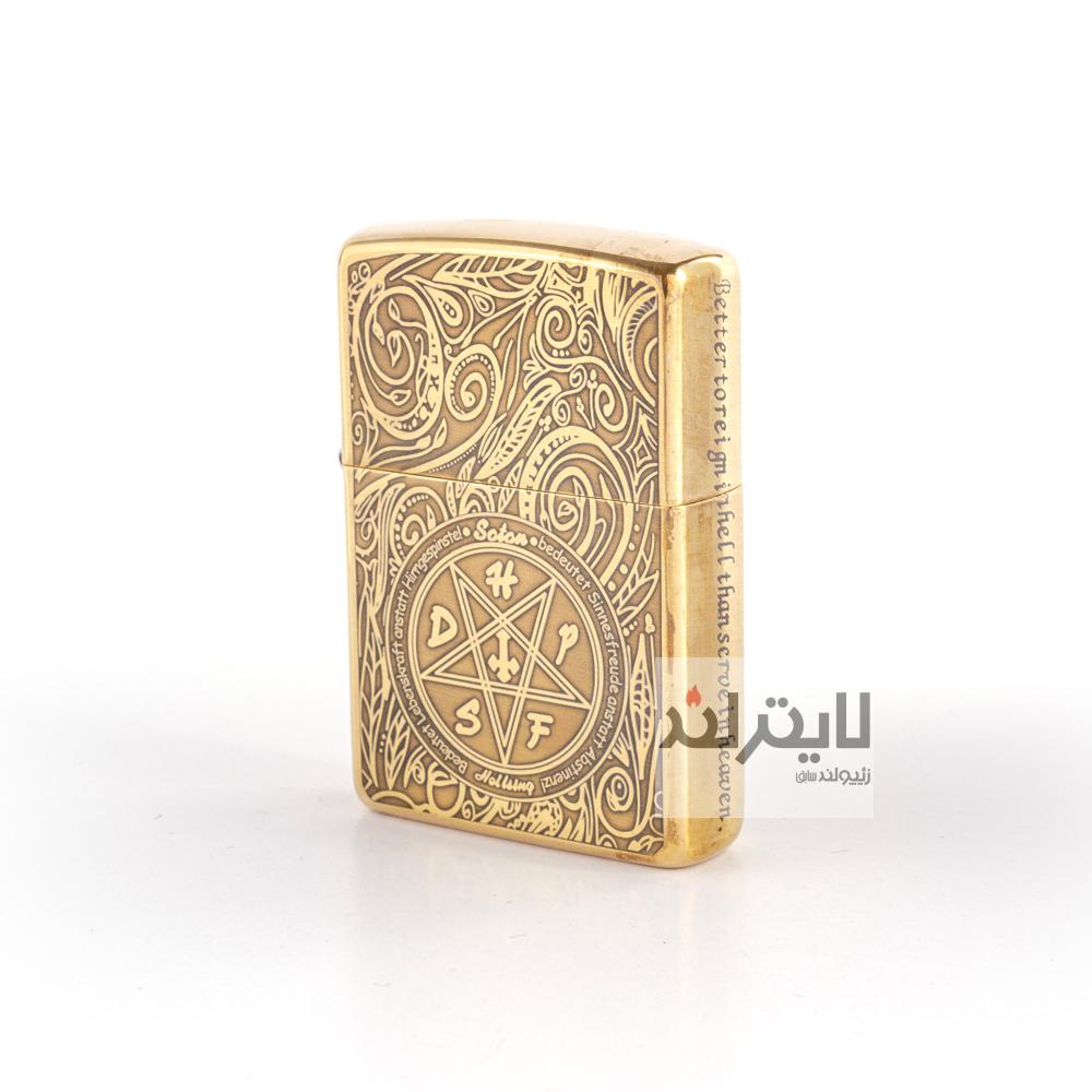 فندک زیپو مدل Brushed Brass CT135 کد 204b 1 فندک زیپو مدل Brushed Brass CT135 کد 204b