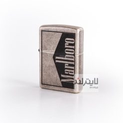 فندک زیپو مدل Classic Antique Silver Plate Marlboro 1 Side کد 121fb