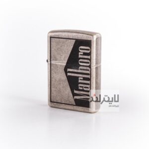 فندک زیپو مدل Classic Antique Silver Plate Marlboro 1 Side کد 121fb