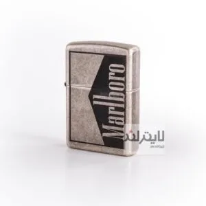 فندک زیپو مدل Classic Antique Silver Plate Marlboro 1 Side کد 121fb