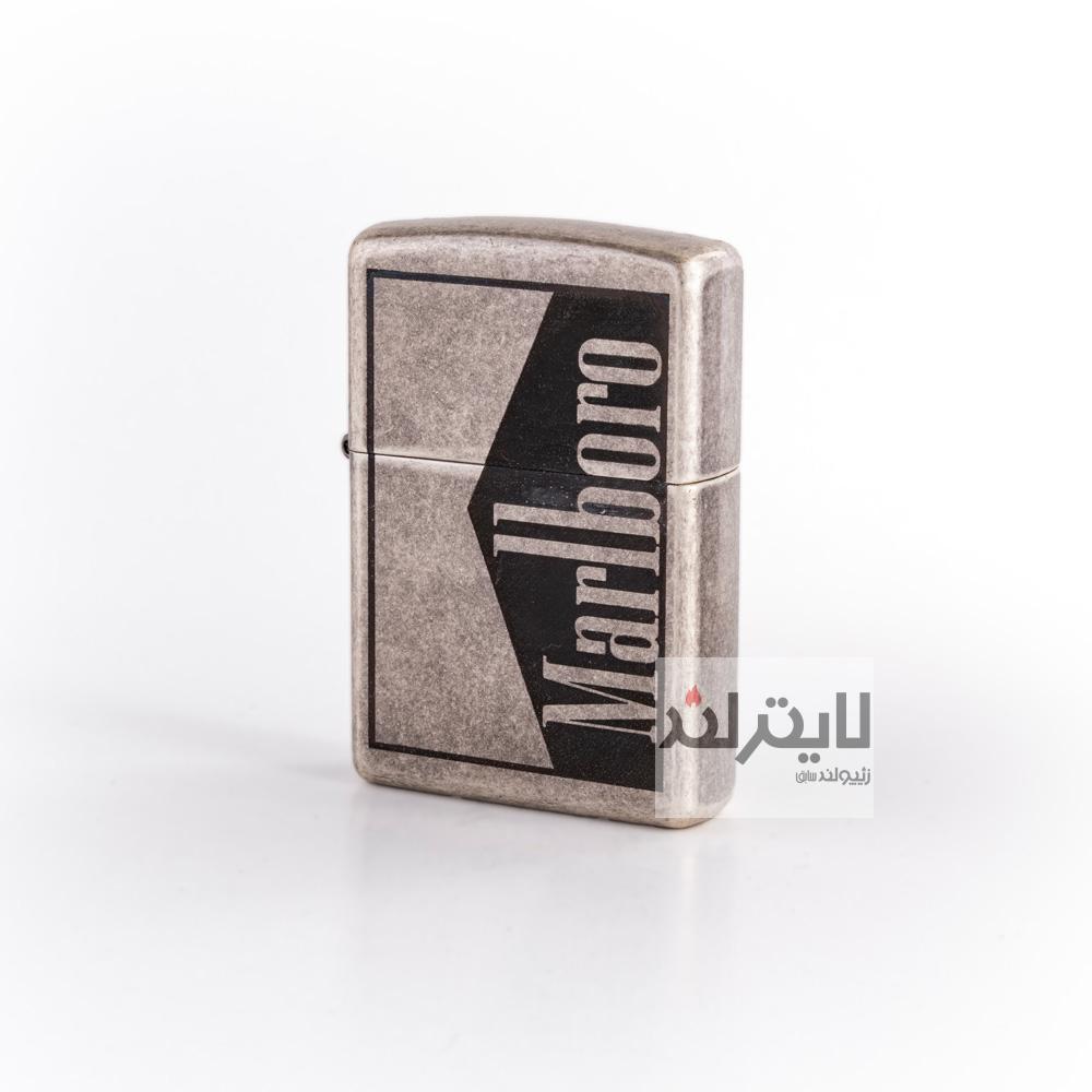 فندک زیپو مدل Classic Antique Silver Plate Marlboro 1 Side کد 121fb 1 فندک زیپو مدل Classic Antique Silver Plate Marlboro 1 Side کد 121fb