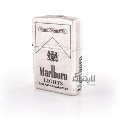 فندک زیپو مدل Classic Antique Silver Plate Marlboro کد 121fb