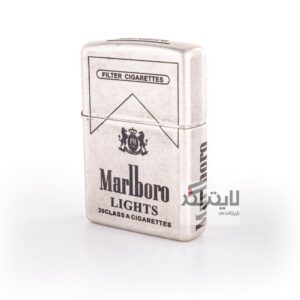 فندک زیپو مدل Classic Antique Silver Plate Marlboro کد 121fb