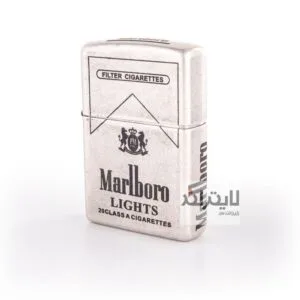 فندک زیپو مدل Classic Antique Silver Plate Marlboro کد 121fb
