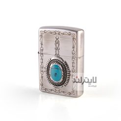 فندک زیپو مدل Blue Stone Antique Silver Plate