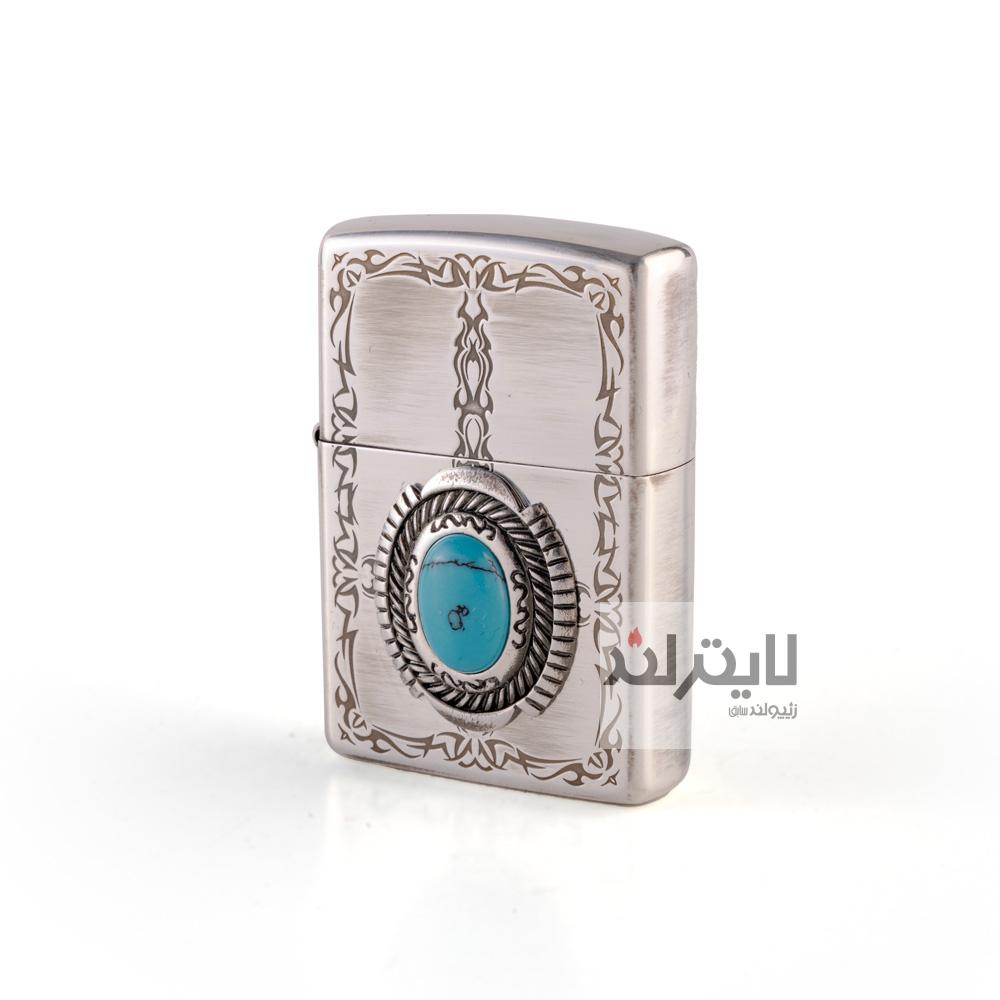 فندک زیپو مدل Blue Stone Antique Silver Plate 1 فندک زیپو مدل Blue Stone Antique Silver Plate