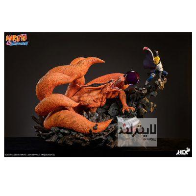 برق زرد کونوها و روباه نهدم کروما: نگاهی عمیق به میراث میناتو و فیگور منحصر به فرد HEX Collectibles 9 فیگور Minato Namikaze vs Kurama از انیمه Naruto Shippuden ساخت شرکت Hex Collectible