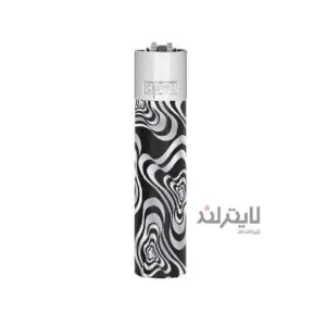 فندک گازی کلیپر مدل Metal Psycho Nightmare-Silver black
