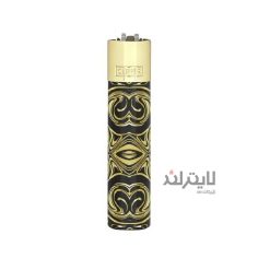 فندک گازی کلیپر مدل Metal Psycho Nightmare-gold black