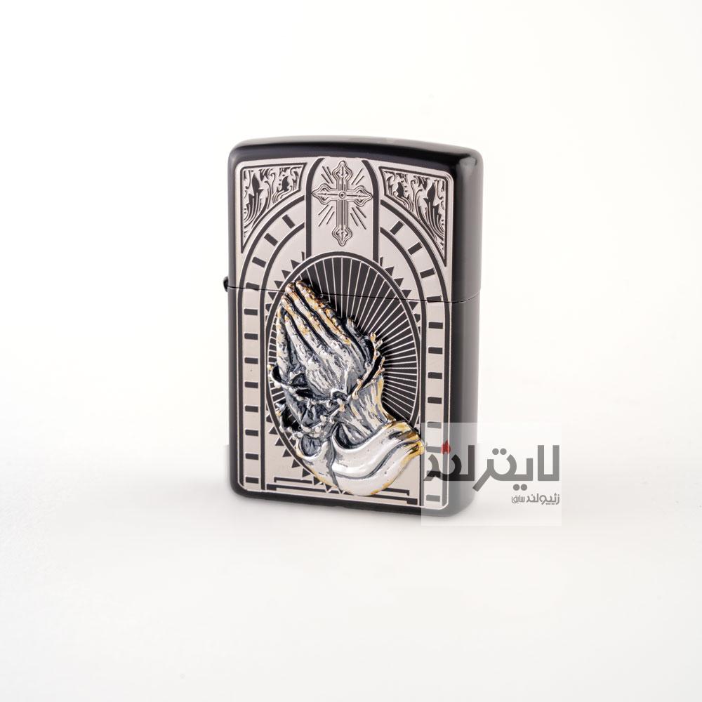 فندک زیپو مدل Praying Hands BK&SV 1 فندک زیپو مدل Praying Hands BK&SV