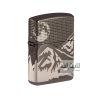 فندک زیپو مدل Armor Mountain Design Black Ice کد 49299 11 zippo 49299 05